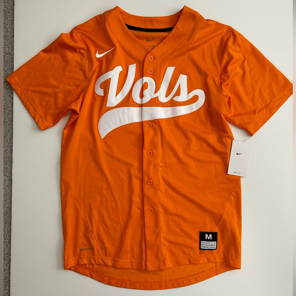 NWT Nike Tennessee Orange Baseball Jersey - Medium
